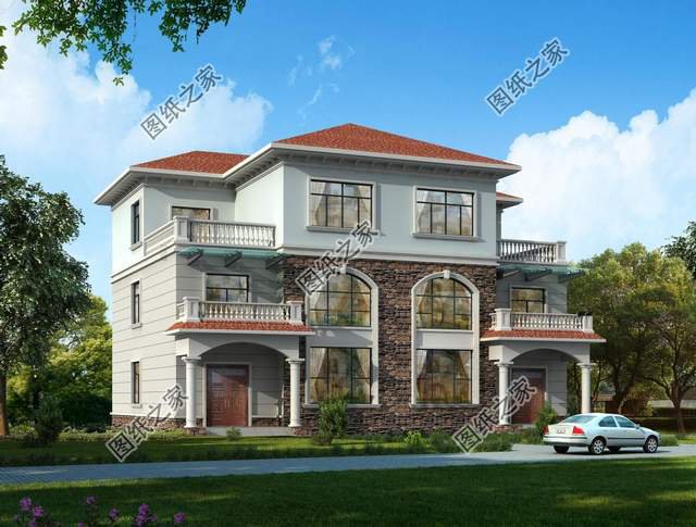 帶欄桿的雙拼別墅，兄弟齊心不分離，欄桿安全又大方