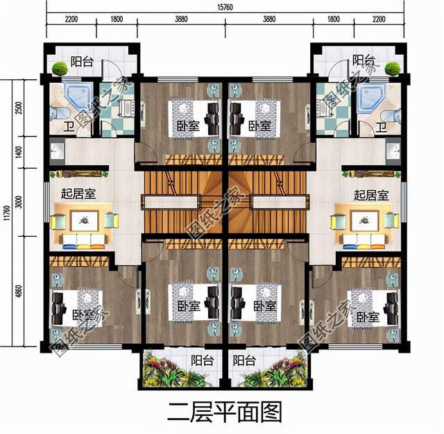 帶仿石瓷磚的雙拼，美觀安全，環(huán)保親民