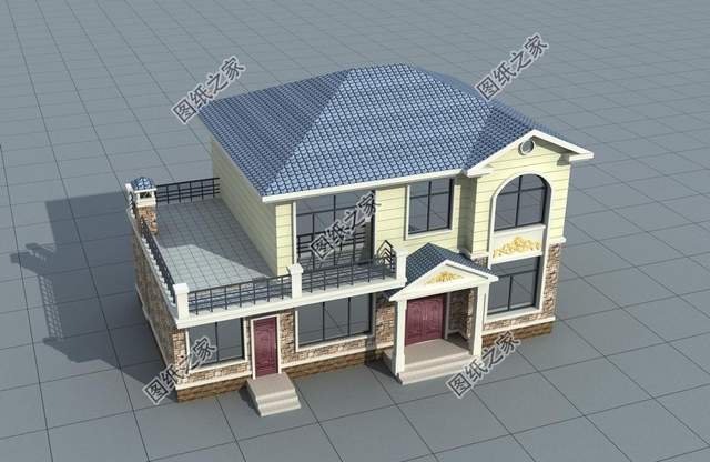 帶仿石瓷磚的二層，美觀又環(huán)保，價格還親民