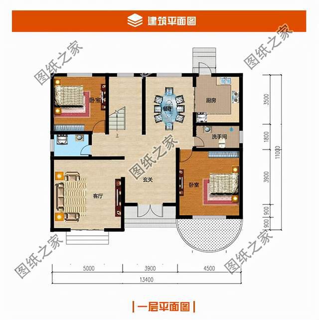 帶仿石瓷磚的二層，美觀又環(huán)保，價格還親民