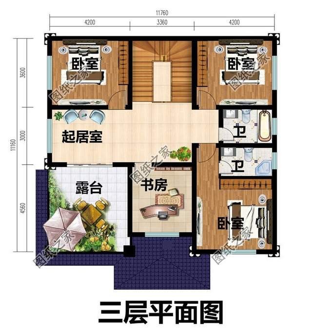 帶書房的三層別墅，造價經(jīng)濟實惠，蓋一棟讓人羨慕