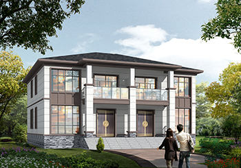 造價(jià)便宜的二層雙拼自建房設(shè)計(jì)方圖案，一塊宅基地建兩戶(hù)