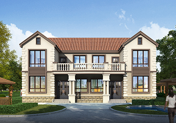 鄉(xiāng)下二層兄弟倆建雙拼別墅設計圖，外觀漂亮，單戶100平米