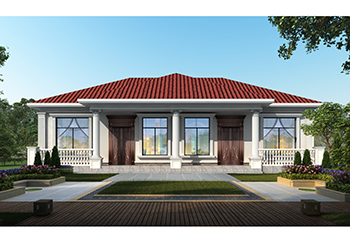 農(nóng)村兄弟合建一層雙拼房別墅圖，對(duì)稱(chēng)設(shè)計(jì)，工整大方！