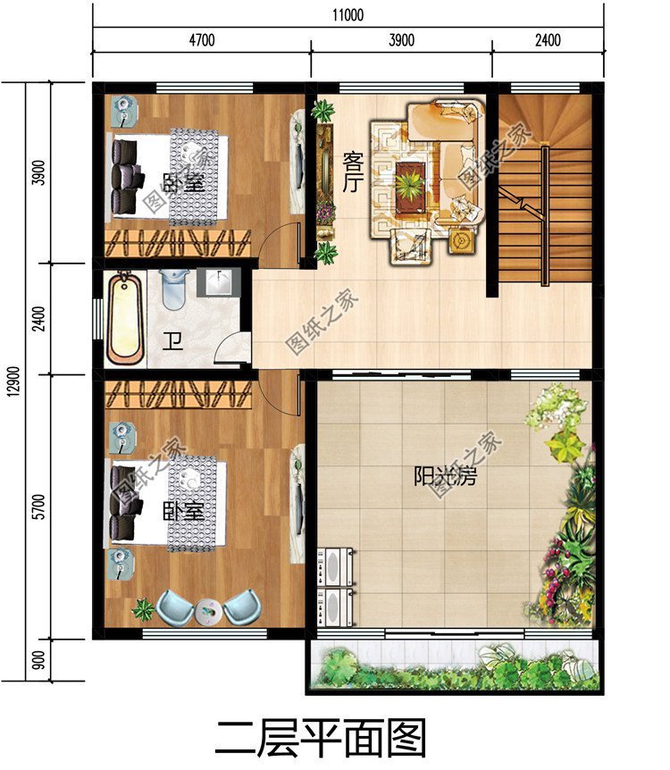 自帶夢(mèng)幻空中花園的二層別墅，簡直絕絕子