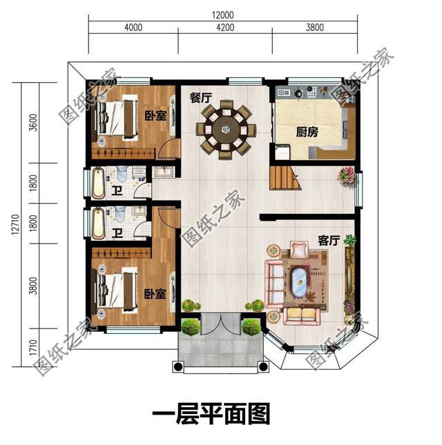 帶有羅馬柱的農(nóng)村自建二層別墅，安裝后的效果杠杠的，超氣派