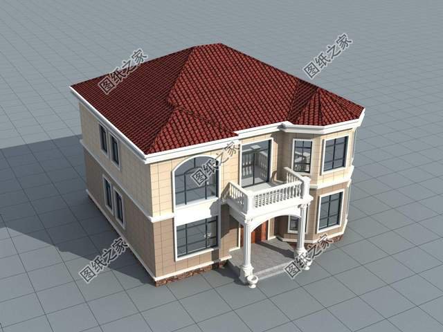 帶有羅馬柱的農(nóng)村自建二層別墅，安裝后的效果杠杠的，超氣派