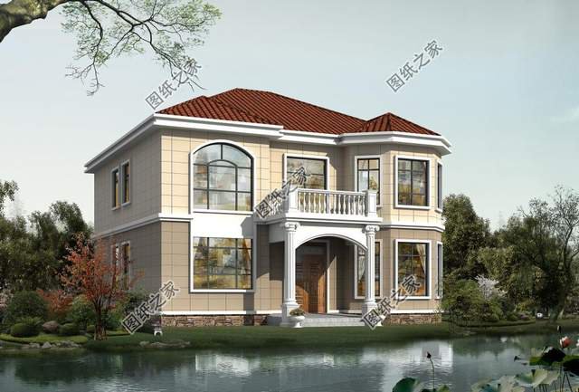 帶有羅馬柱的農(nóng)村自建二層別墅，安裝后的效果杠杠的，超氣派