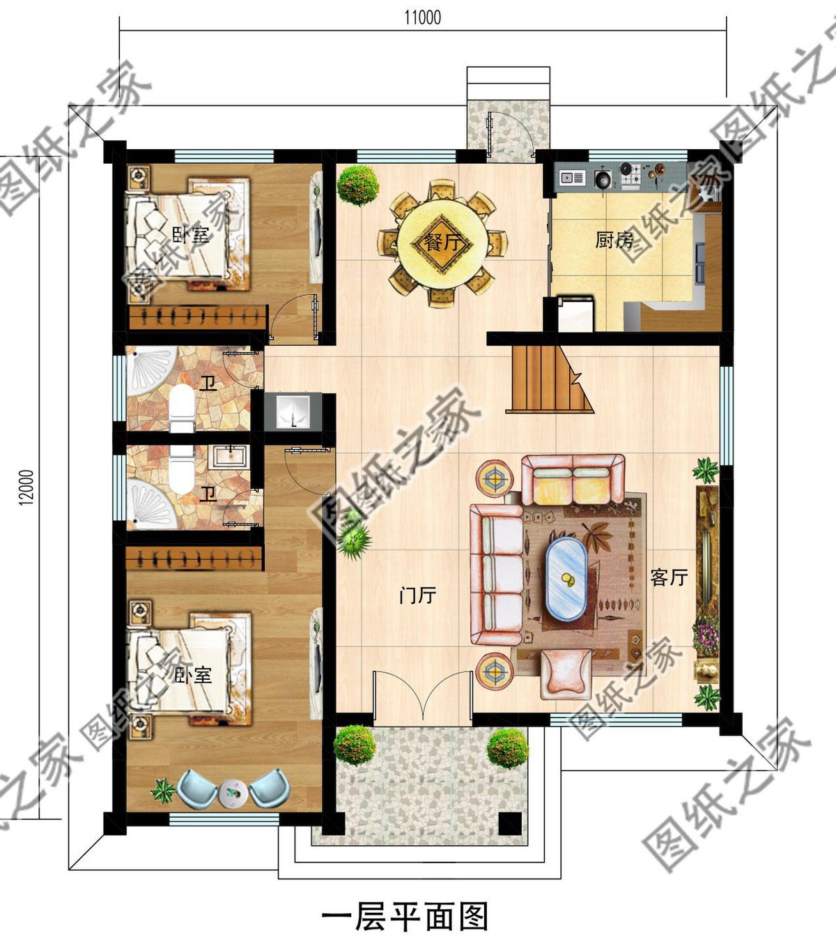 帶浮雕的農(nóng)村自建三層別墅，金色浮雕是歷久不衰的美