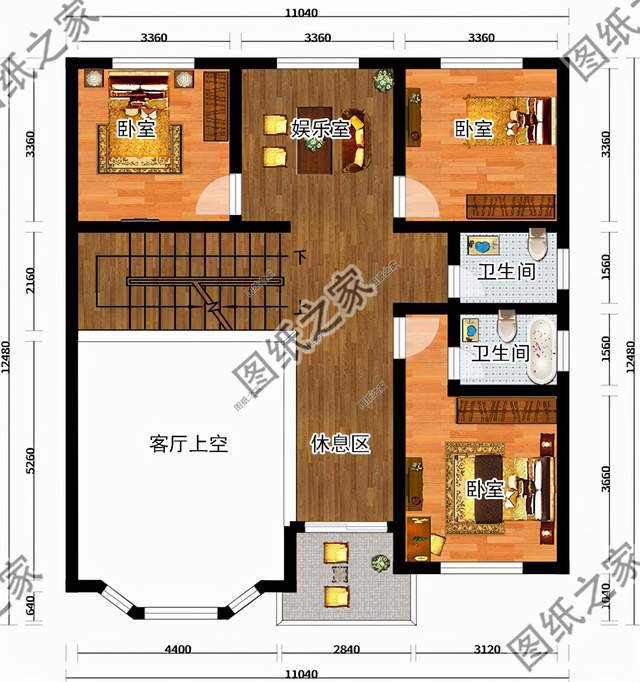 3款最新復式二層農村自建別墅，空中疊墅挑高客廳盡顯奢華氣質