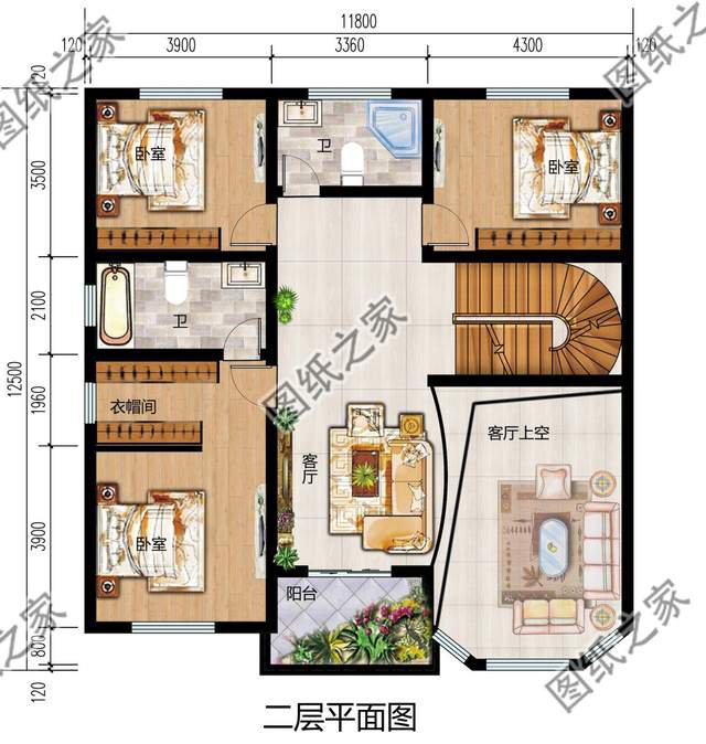 3款最新復式二層農村自建別墅，空中疊墅挑高客廳盡顯奢華氣質