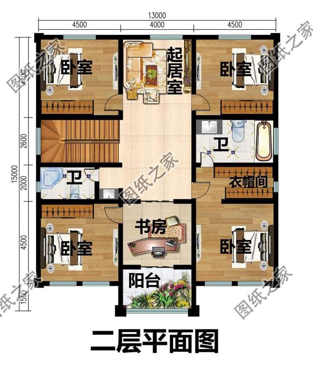 三款農(nóng)村三間二層別墅，左右對稱設(shè)計看著就舒服