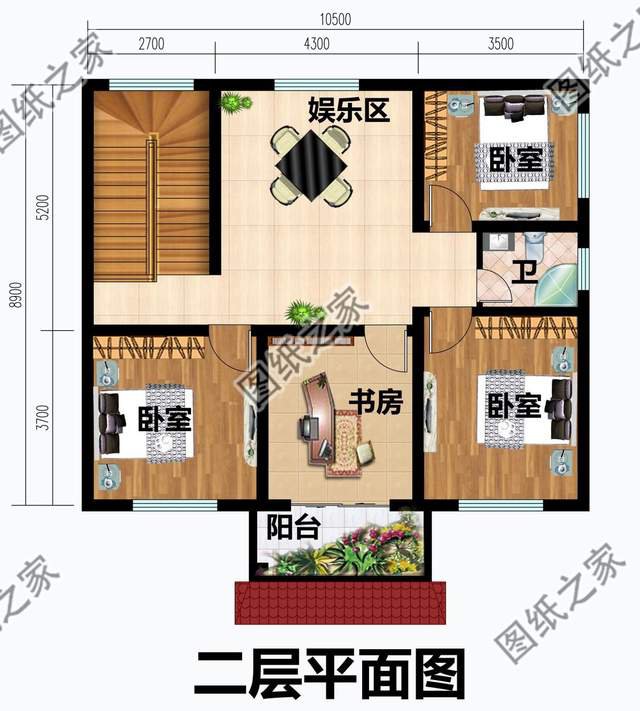 三款農(nóng)村三間二層別墅，左右對稱設(shè)計看著就舒服