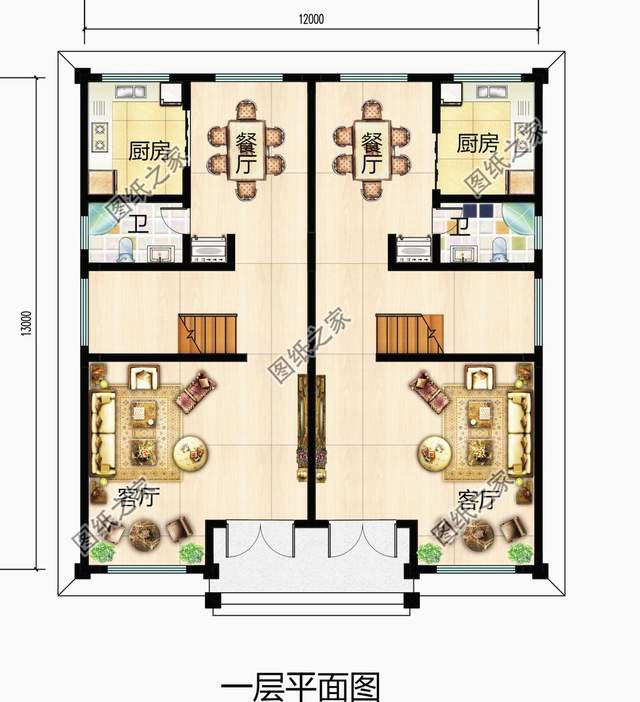 農(nóng)村三層雙拼別墅，家里有哥倆兒怎么建房，雙拼三層別墅幫解決