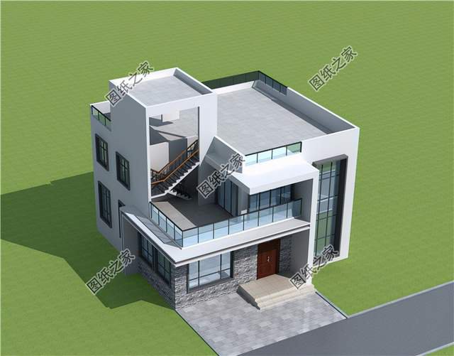 現(xiàn)代風(fēng)二層自建別墅，帶有露臺(tái)更具幸福感