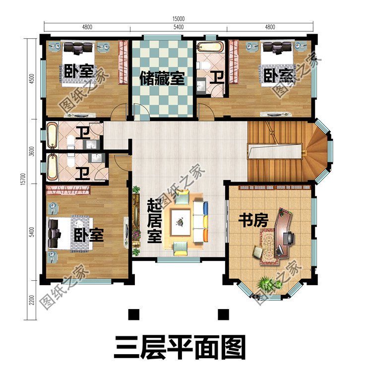 農(nóng)村四層復式別墅設計圖