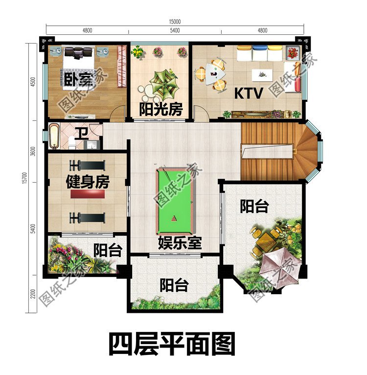 農(nóng)村四層復式別墅設計圖