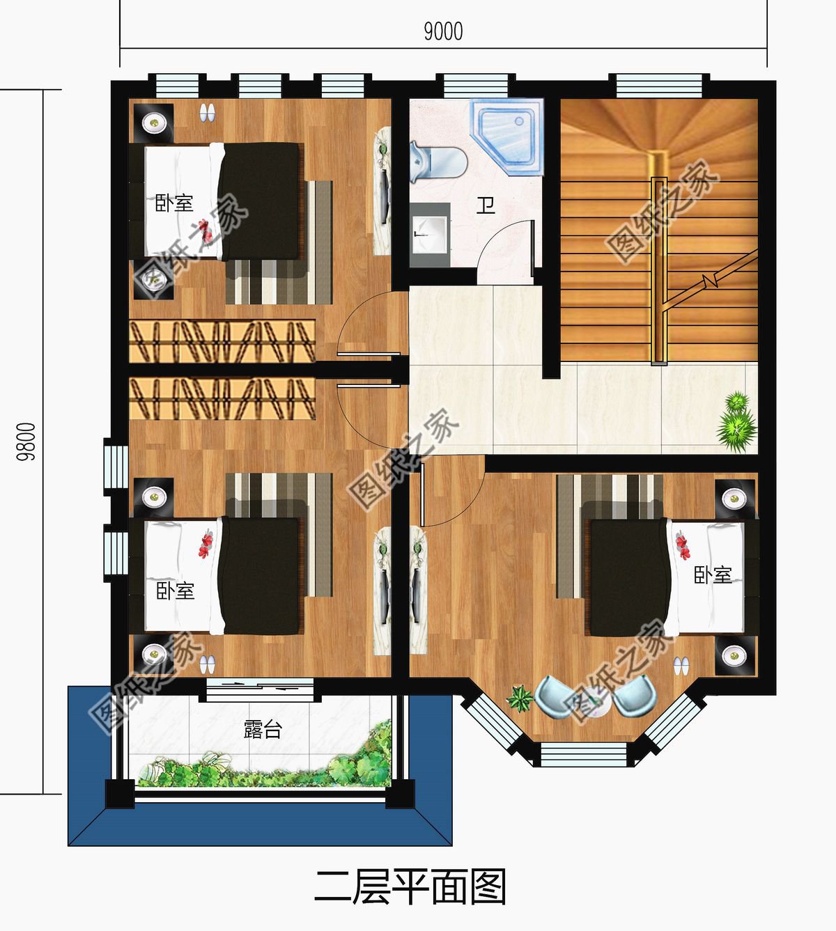 農(nóng)村二層別墅，占地百平米左右，在老家建一棟，同學(xué)看了都羨慕