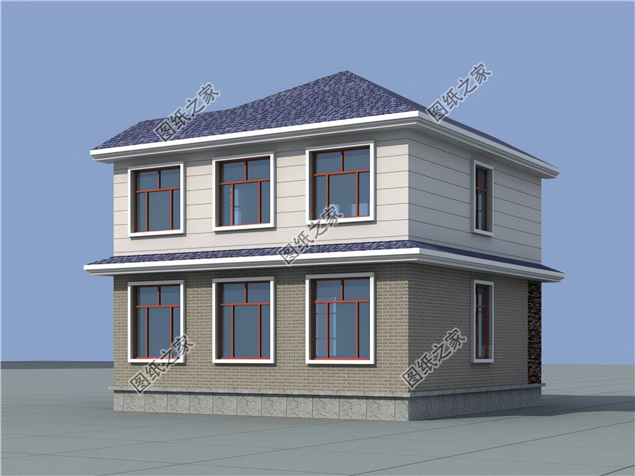 農(nóng)村二層別墅，占地百平米左右，在老家建一棟，同學(xué)看了都羨慕