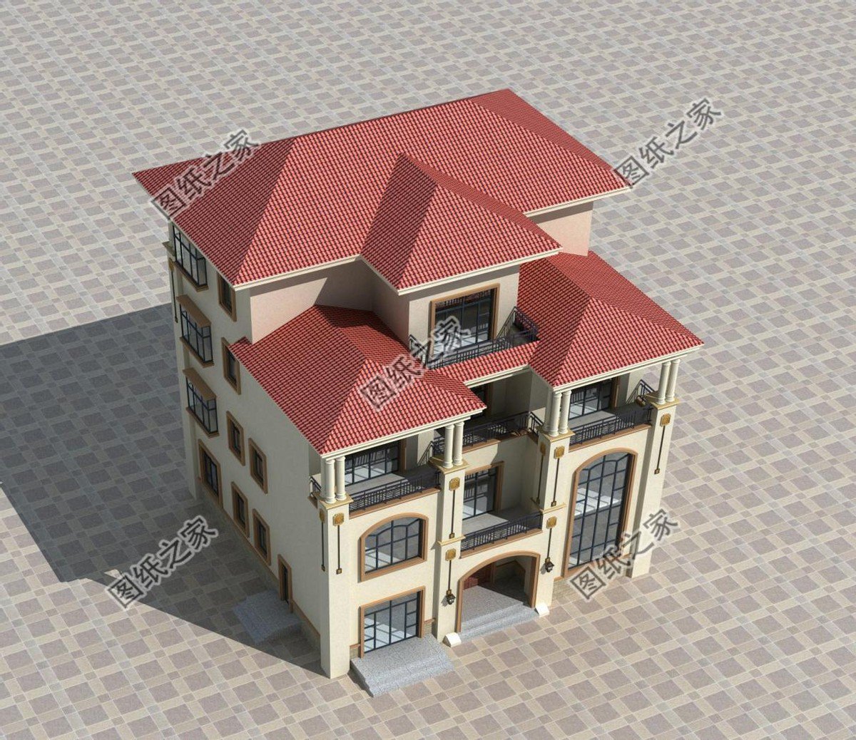 鄉(xiāng)村高檔四層豪華別墅，大面積開(kāi)窗設(shè)計(jì)，給你不一樣的視覺(jué)體驗(yàn)