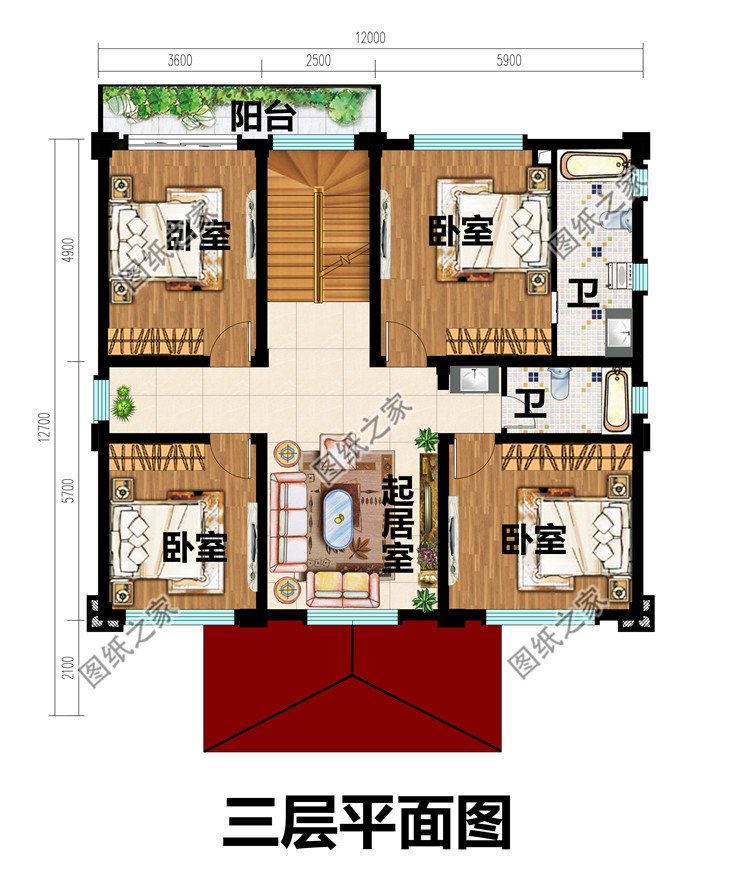 簡(jiǎn)歐式三層半（4層）農(nóng)村自建房別墅