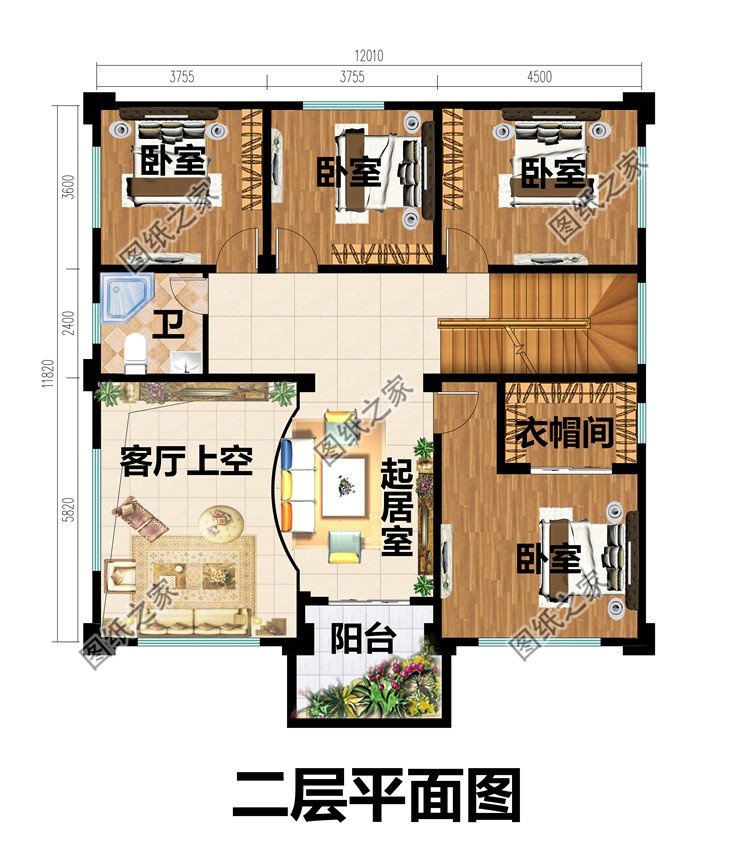 農(nóng)村三層復(fù)式房屋設(shè)計施工圖
