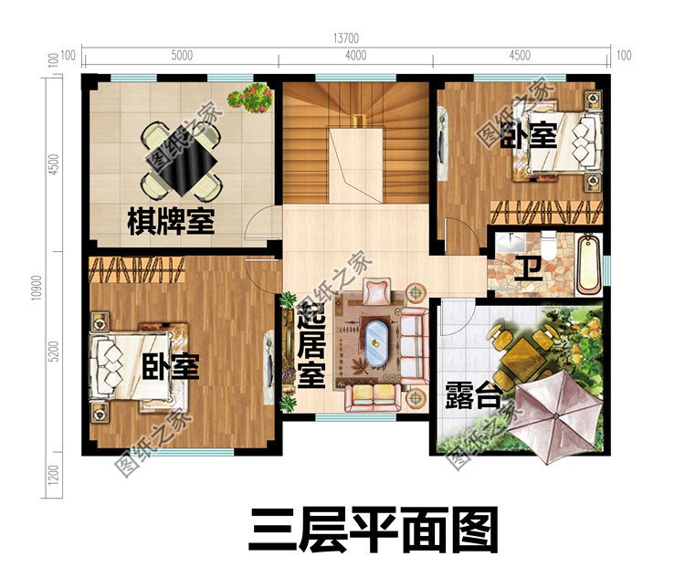 三層豪華新中式別墅設(shè)計圖