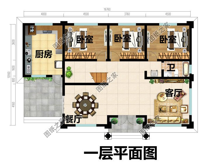 農(nóng)村歐式三層復(fù)式帶露臺(tái)別墅