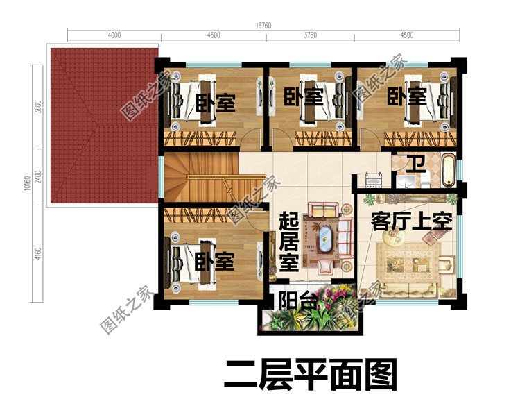 農(nóng)村歐式三層復(fù)式帶露臺(tái)別墅