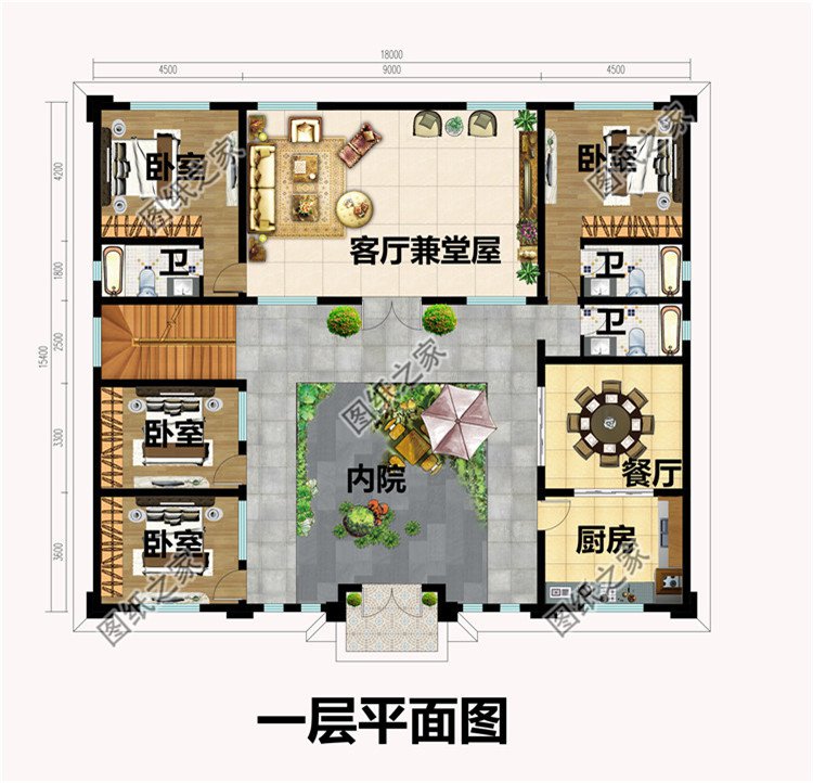 18×15米新中式農(nóng)村三層別墅