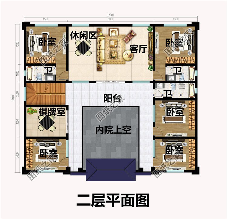 18×15米新中式農(nóng)村三層別墅