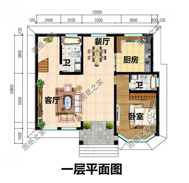 130平氣派美觀的二層別墅房屋