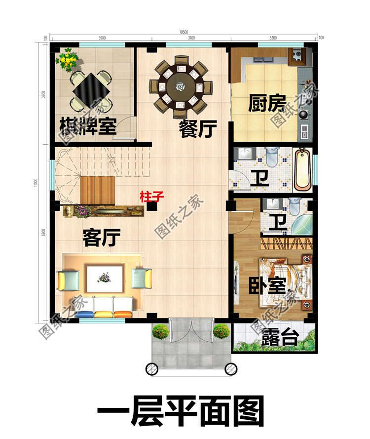 旋轉(zhuǎn)樓梯三層復(fù)式別墅房屋設(shè)計(jì)圖