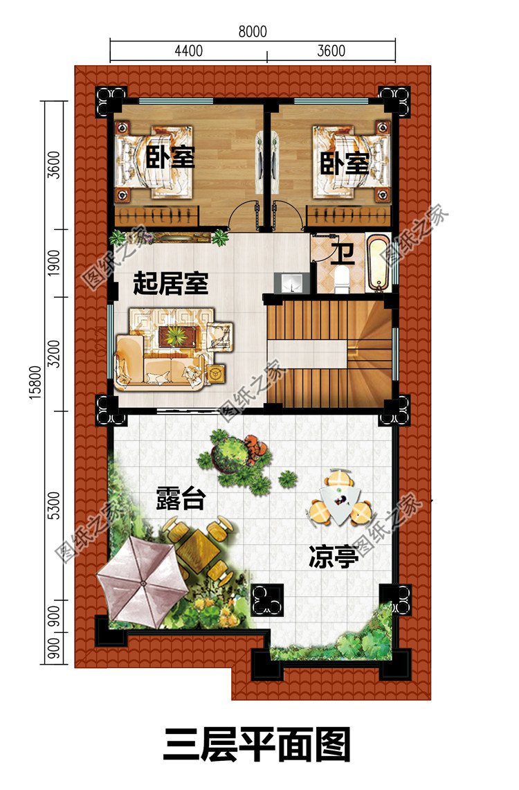 歐式農(nóng)村三層小別墅設(shè)計圖