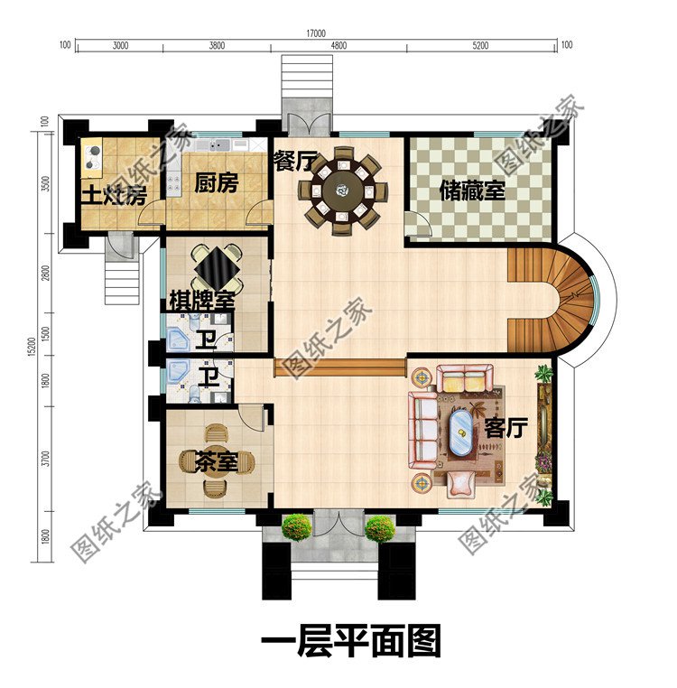 豪華農(nóng)村帶露臺(tái)三層樓房別墅設(shè)計(jì)圖紙