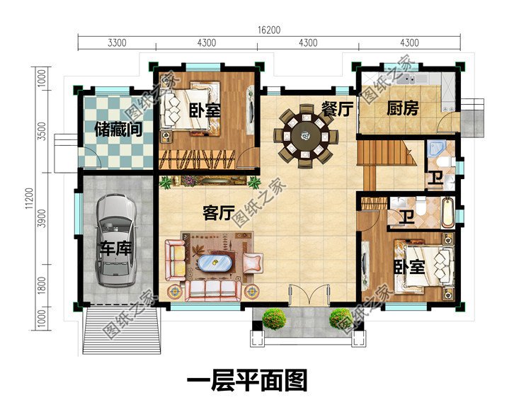 農(nóng)村4間3層樓房設(shè)計圖