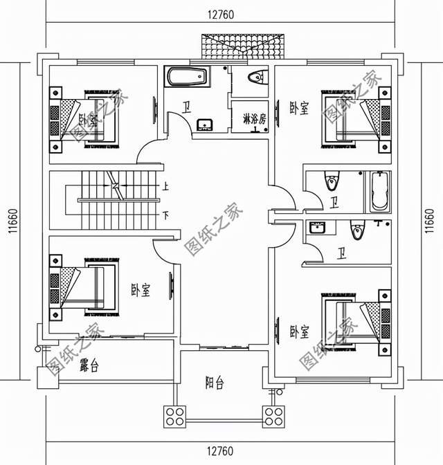 農(nóng)村四層樓房設(shè)計(jì)圖，生活空間互不打擾，生活上其樂(lè)融融
