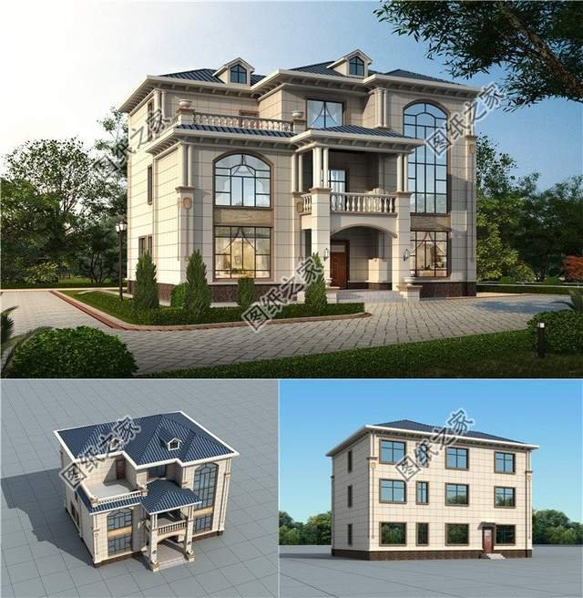 歐式三層別墅，超大的落地窗，這是鄉(xiāng)村別墅應(yīng)該有的樣子