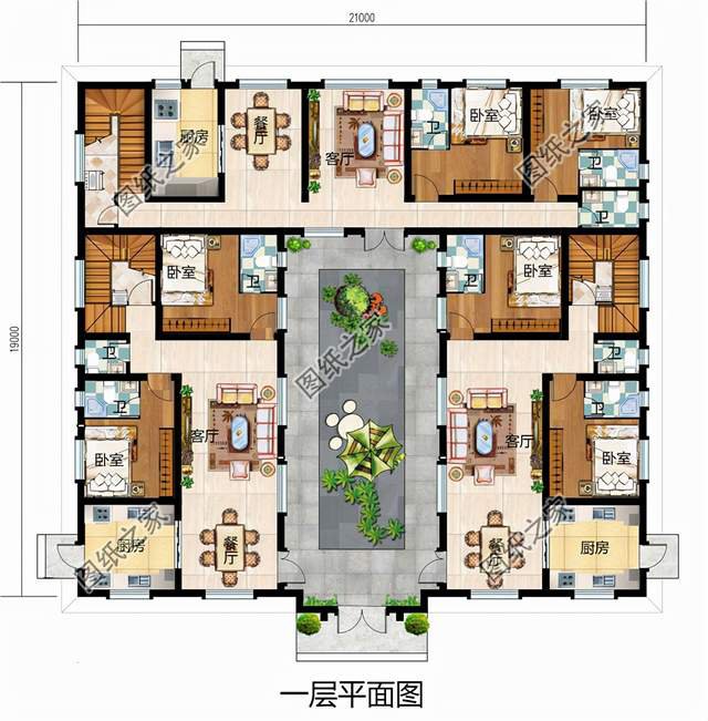中式雙拼四合院別墅，建一幢鄉(xiāng)墅，圍一所庭院，恩澤與子孫