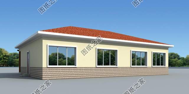 鄉(xiāng)村一層大平層，對稱設(shè)計，外觀充滿古典美怡然自得