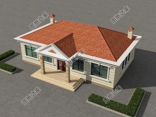 鄉(xiāng)村一層大平層，對稱設(shè)計，外觀充滿古典美怡然自得