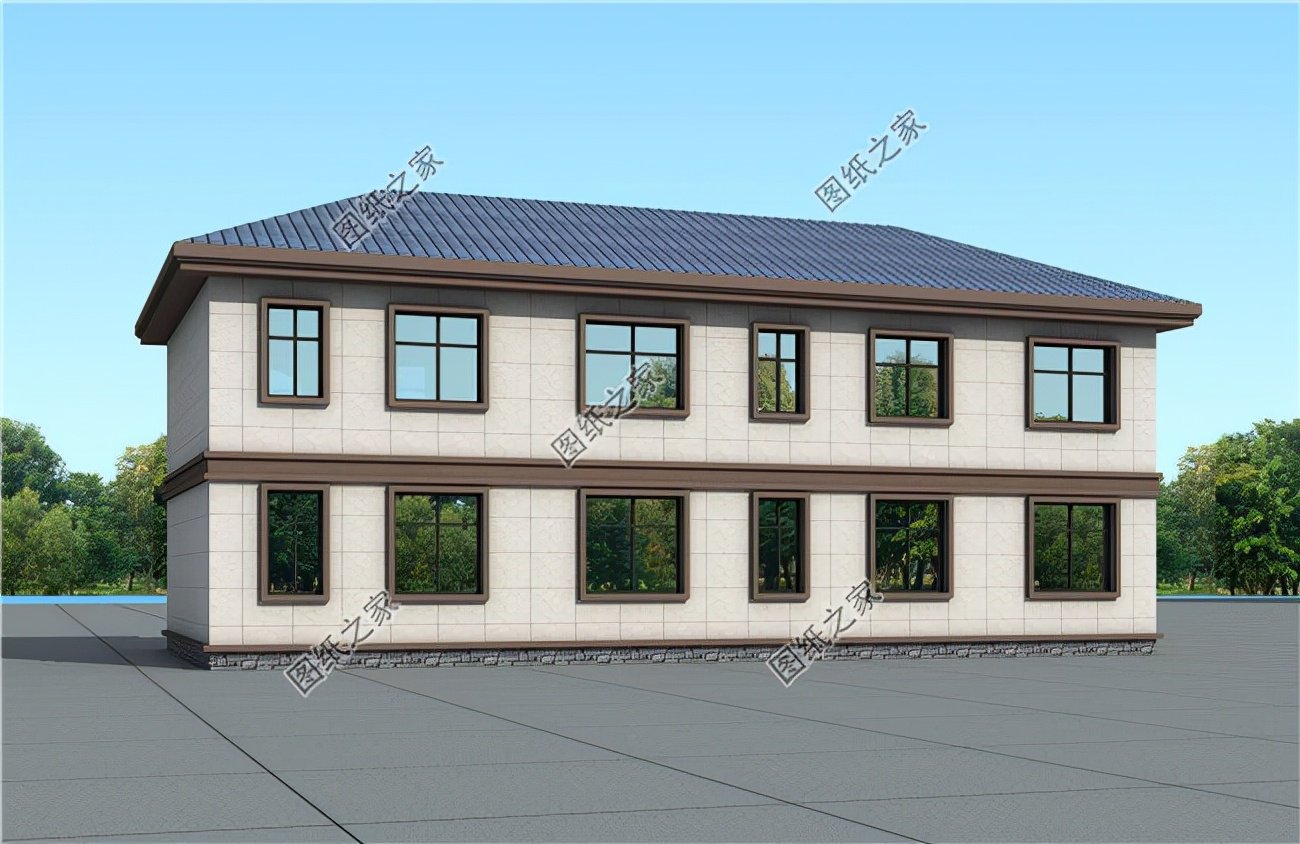 小型兩層雙拼別墅，單戶面積約80平，宅基地小也可以建雙拼