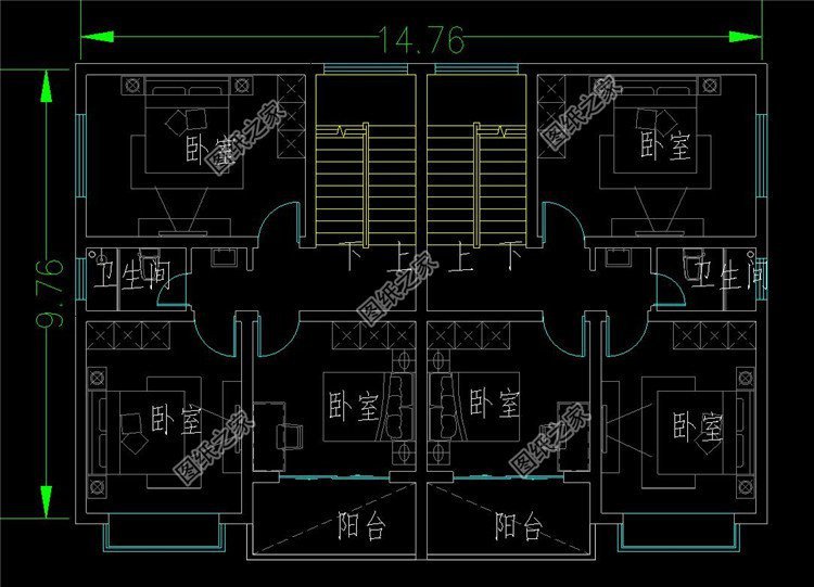 小型兩層雙拼別墅，單戶面積約80平，宅基地小也可以建雙拼