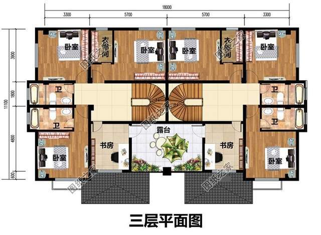 兄弟三層雙拼別墅，快叫上自家兄弟一起蓋別墅吧