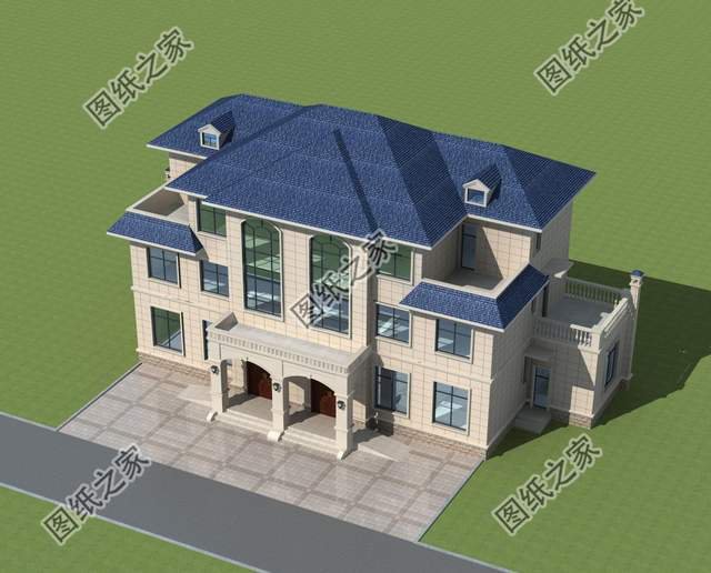 兄弟三層雙拼別墅，快叫上自家兄弟一起蓋別墅吧