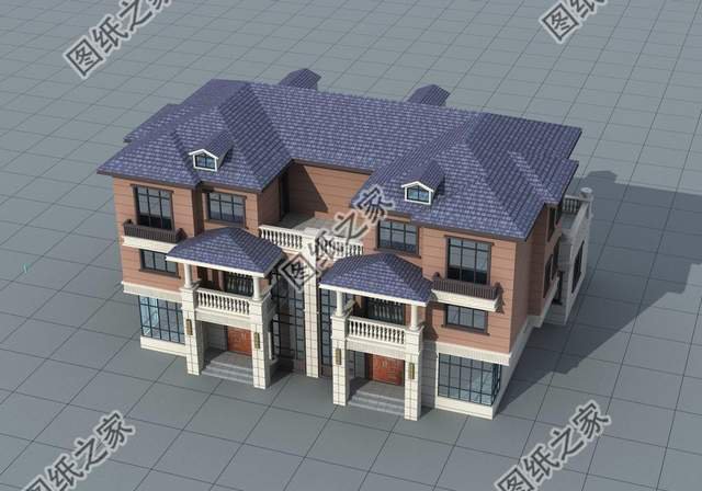 兄弟三層雙拼別墅，快叫上自家兄弟一起蓋別墅吧