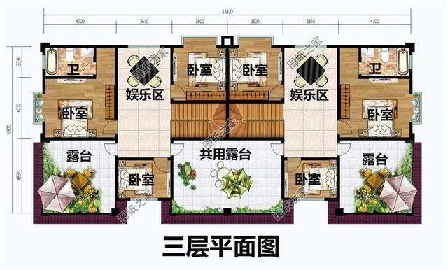 兄弟三層雙拼別墅，快叫上自家兄弟一起蓋別墅吧