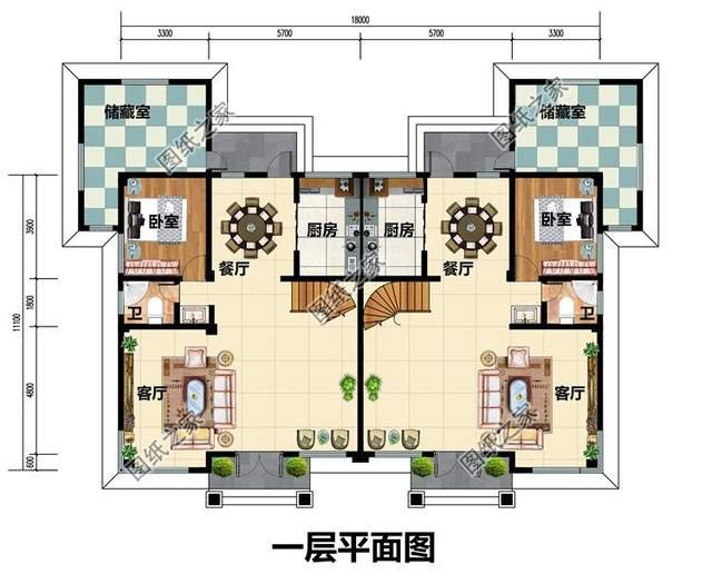 兄弟三層雙拼別墅，快叫上自家兄弟一起蓋別墅吧