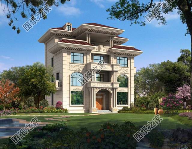 四層別墅設(shè)計(jì)圖，50萬之內(nèi)，將農(nóng)村的家鄉(xiāng)蓋成歐式古典“城堡”