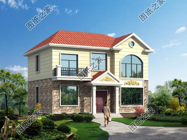 三開間房屋設(shè)計(jì)，大方雅致，線條順暢，立體感十足